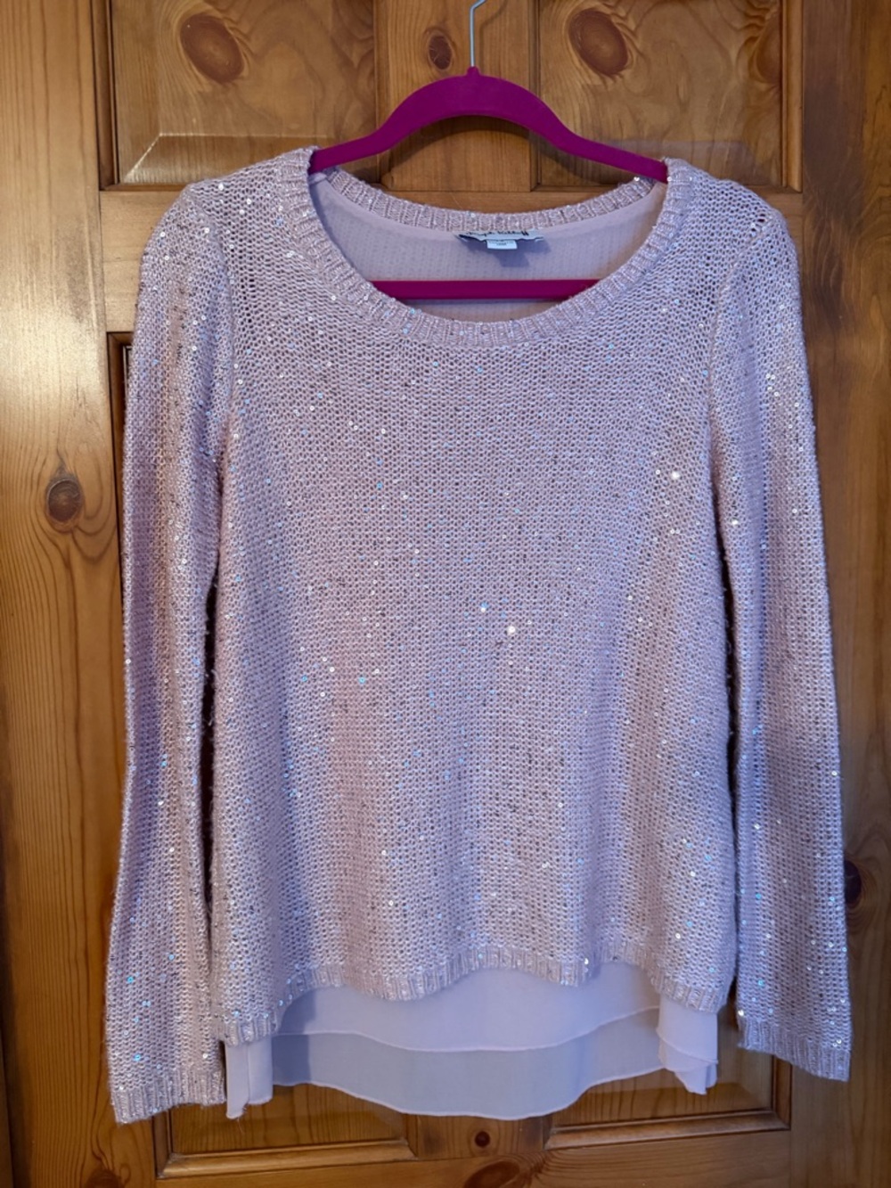 Joseph Ribkoff Blush Sequin Knit Sweater